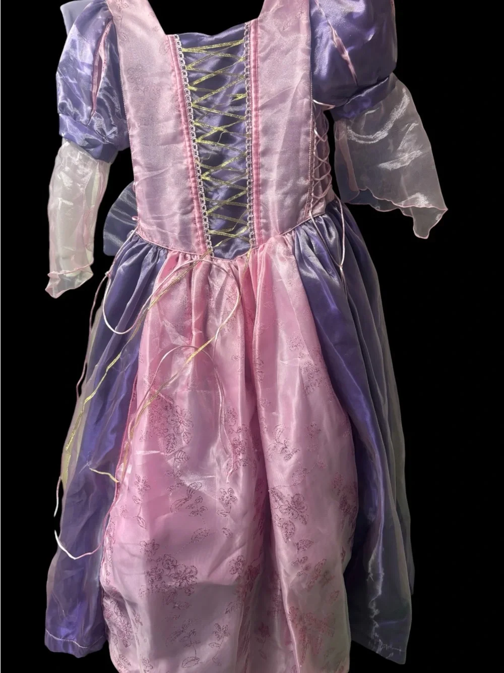 Girls Lime Green Fairy Costume Dress with Flower Accent